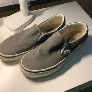 grey slip on vans